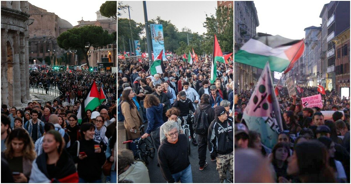 L’Italia torna in piazza per Gaza: in migliaia alle manifestazioni di Roma, Milano, Bologna e Napoli