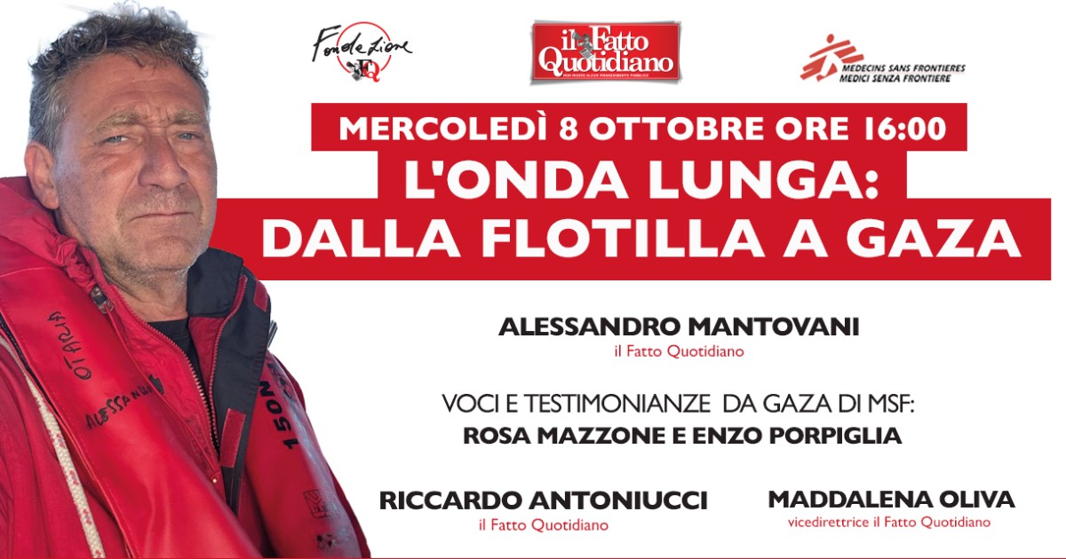 L’onda lunga: dalla Flotilla a Gaza. Le testimonianze di Alessandro Mantovani, Rosa Mazzone ed Enzo Porpiglia. Con Oliva e Antoniucci