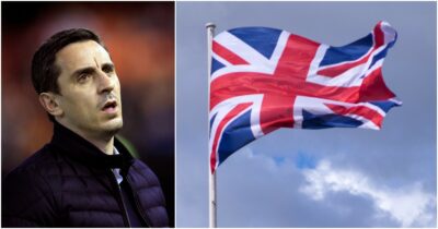 Copertina di “Toglietela”: Gary Neville fa rimuovere la “Union Jack” e diventa un caso nazionale. “Licenziatelo”, “Quando giocavi non avevi problemi”