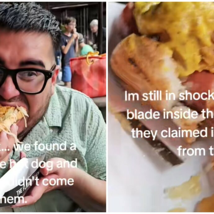 “Ho trovato una lametta nel mio hot dog, il personale non si è nemmeno scusato”: cliente furibondo – VIDEO