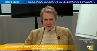 Copertina di Accordo Israele-Hamas, Caracciolo a La7: “Non ci sarebbe stato senza la reazione mondiale contro il genocidio a Gaza”