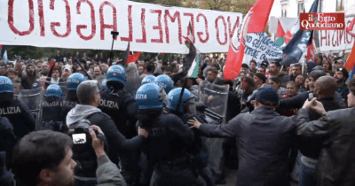 Copertina di Milano, il consiglio comunale boccia il boicotaggio di Tel Aviv. Cariche sotto palazzo Marino
