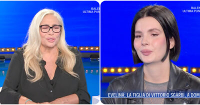 Copertina di “Lo dico da pubblico, appare brutto tutto questo, perché papà Vittorio è in difficoltà, è fragile”: Mara Venier “rimprovera” Evelina Sgarbi poi si abbracciano