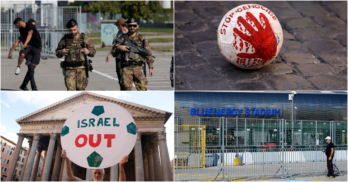 Diecimila persone al corteo, blocchi di cemento attorno allo stadio e hotel delle squadre blindati: è il giorno di Italia Israele Diecimila persone al corteo, blocchi di cemento attorno allo stadio e hotel delle squadre blindati: è il giorno di Italia Israele