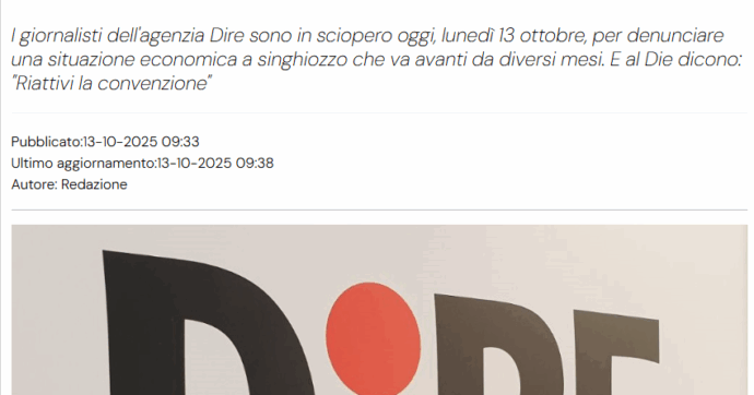 I giornalisti dell’agenzia Dire proclamano lo sciopero: “Stipendi dilazionati e nessuna certezza sui versamenti”