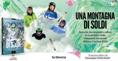Copertina di “Le Olimpiadi invernali? Sono il frutto di tre bugie”: il libro di Pietrobelli sullo scandalo di Milano Cortina 2026