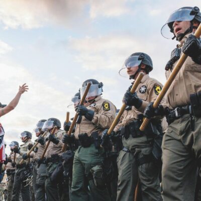 Copertina di Trump e le retate dei migranti, la protesta in Illinois dei pacifisti vestiti da rana