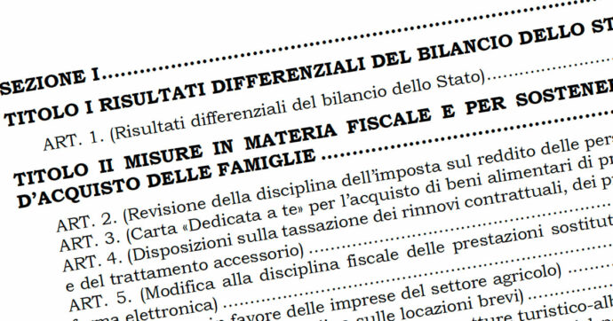 Il testo integrale della Legge di Bilancio approvato in Consiglio dei ministri