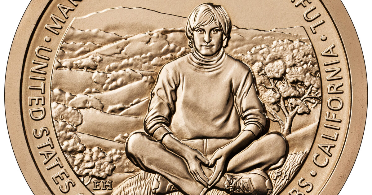 Steve Jobs sulle monete da un dollaro negli Stati Uniti: la Zecca di Stato lo ha rappresentato “seduto di fronte a un tipico paesaggio californiano”