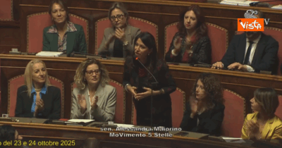 Copertina di Maiorino (M5s) a Meloni: “Gaza? Lei è la cheerleader di Trump, tenga la schiena dritta”. Bagarre in Senato, interviene La Russa