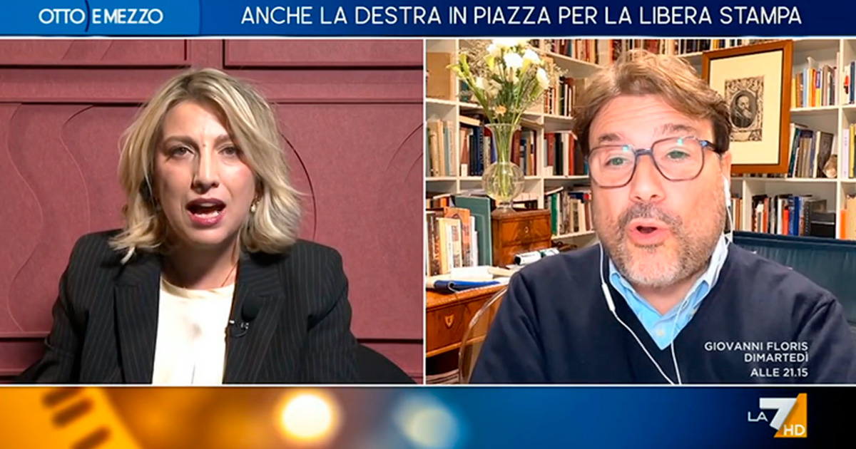 Scontro Bolloli-Montanari su La7. “Le piazze più violente sono quelle di sinistra”. “Ha visto gli ultras ...