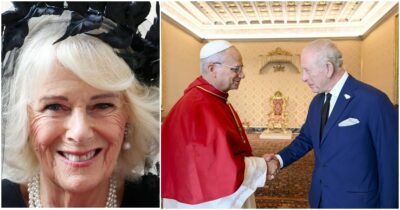 Copertina di Re Carlo in Vaticano con Camilla. Lei in nero (per motivi di protocollo), lui deciso a puntare su dialogo e preghiera. Intanto il nuovo scandalo sul fratello Andrea infuria sui giornali britannici