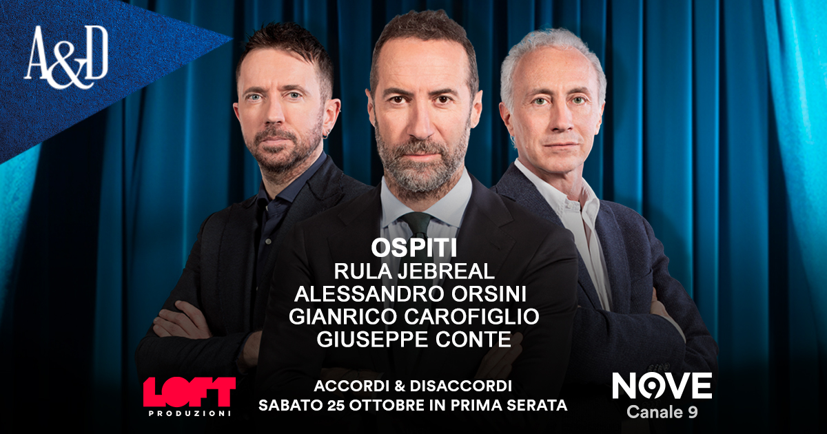 Conte, Orsini, Carofiglio e Jebreal ospiti di Luca Sommi ad Accordi&Disaccordi sabato 25 ottobre. Con Travaglio e Scanzi Conte, Orsini, Carofiglio e Jebreal ospiti di Luca Sommi ad Accordi&Disaccordi sabato 25 ottobre. Con Travaglio e Scanzi