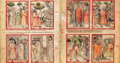 Copertina di La Bibbia istoriata: un proto-fumetto del 300, smembrato, ricucito e ora in mostra a Padova