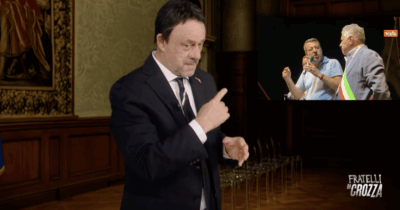 Copertina di Crozza-Salvini ricorda le promesse elettorali non mantenute: “Spernacchiatemi…”