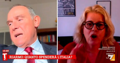 Copertina di Lite Mastrobuoni-Licheri su La7. “Falso che Ucraina stia perdendo”. “È la linea del suo giornale”. E la giornalista annuncia querela