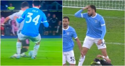 Copertina di Gila pesta la caviglia di Conceiçao e si mette le mani nei capelli, ma l’arbitro non fischia il rigore contro la Lazio: l’episodio che ha fatto infuriare la Juve