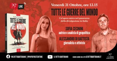 Copertina di Tutte le guerre del mondo: trentuno conflitti per capire il presente. La diretta con Sofia Cecinini e Alessandro Di Battista