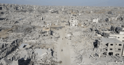 Copertina di Gaza, la zona orientale è un’enorme distesa di macerie: le impressionanti riprese del drone