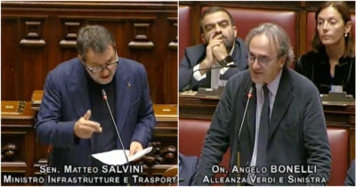 Copertina di Ponte sullo Stretto, scontro tra Bonelli e Salvini in Aula: “Progetto vecchio di 26 anni”. “Fosse per voi andremmo a cavallo” – Video