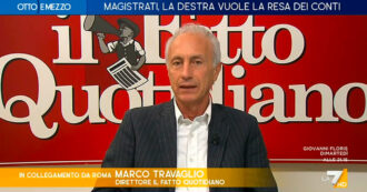 Copertina di Travaglio a La7: “Bisogna separare Nordio dalla giustizia, non le carriere del pm dal giudice”