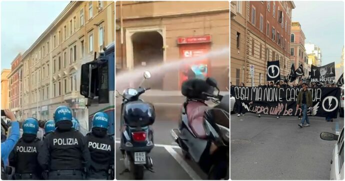 Scontri tra Polizia e manifestanti al corteo antifascista di Cagliari: tre manifestanti bloccati