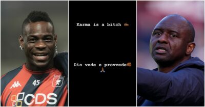 Copertina di Balotelli si vendica di Vieira dopo il flop al Genoa: “Dio vede e provvede. Il Grifone torna tra le mani di chi lo ama, egoista”