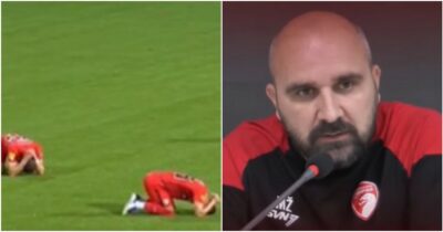 Copertina di L’allenatore si accascia e muore in panchina a 44 anni durante la partita: choc in Super Liga