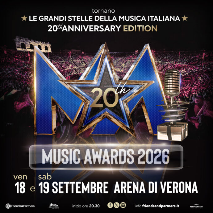 Music Awards festeggiano 20 anni con le stelle della musica: ecco gli eventi del 2026 all’Arena di Verona
