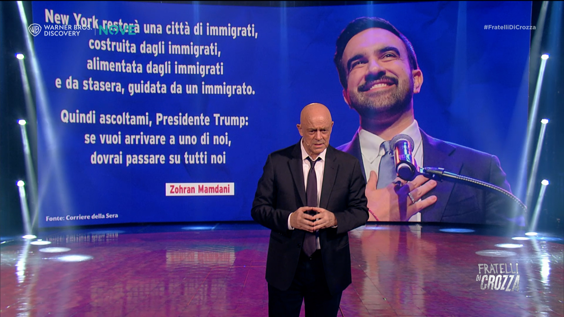 L’elezione di Mamdani e lo stato della sinistra in Italia: la riflessione ironica di Maurizio Crozza
