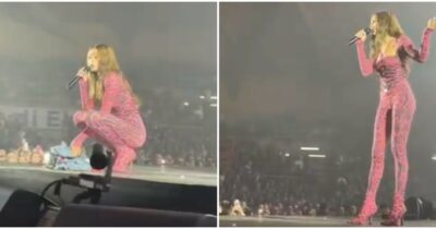 Copertina di “Scusate ho avuto un abbassamento di voce, faccio fatica a cantare”: Elodie scoppia in lacrime in concerto Eboli e si scusa con i fan