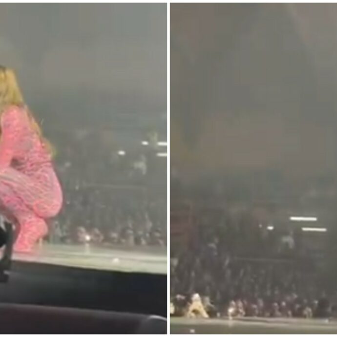 “Scusate ho avuto un abbassamento di voce, faccio fatica a cantare”: Elodie scoppia in lacrime in concerto Eboli e si scusa con i fan