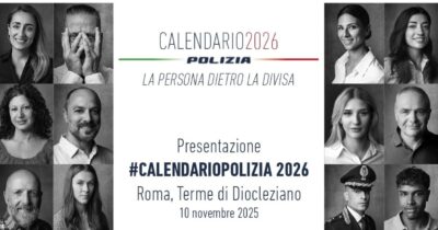 Copertina di Calendario della polizia 2026, la presentazione con Piantedosi e Pisani a Roma: la diretta
