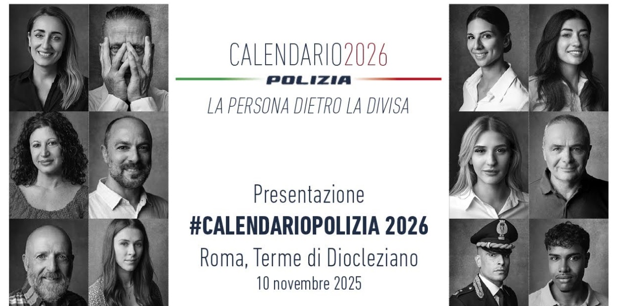 calendario della polizia 2026 la presentazione con piantedosi e pisani a roma la diretta