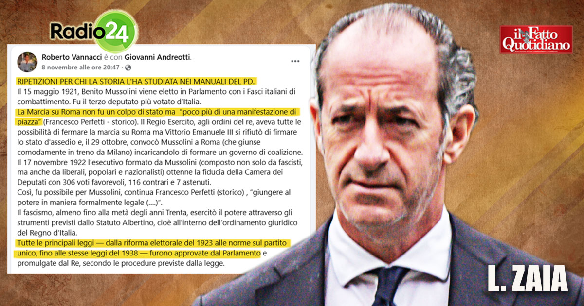 zaia si smarca da vannacci le leggi razziali sono una piaga che non riusciremo mai a cancellare