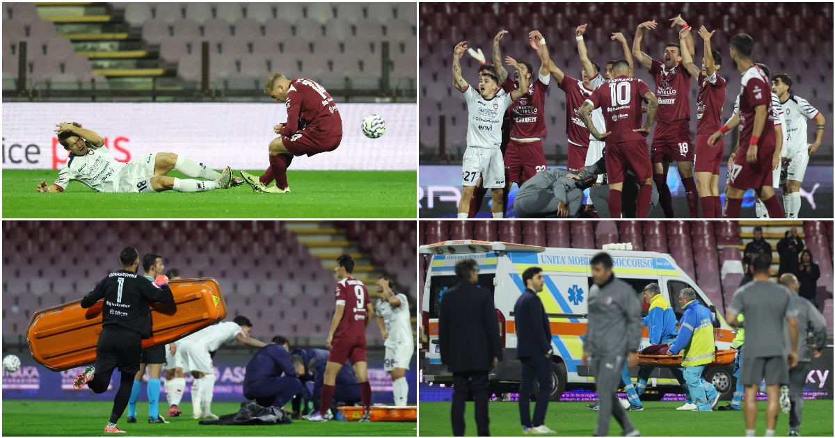 Paura in Serie C: Villa sviene dopo uno scontro e viene trasportato in ospedale. Come sta oggi il calciatore della Salernitana