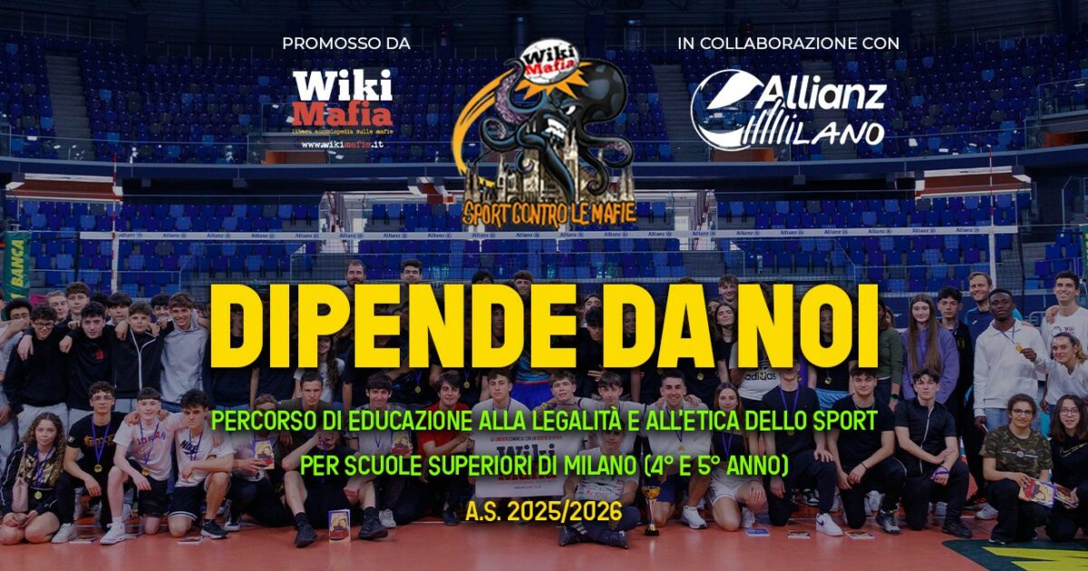 “Dipende da Noi”, aperte le iscrizioni al progetto di Wikimafia per le scuole: focus su legalità ed etica dello sport