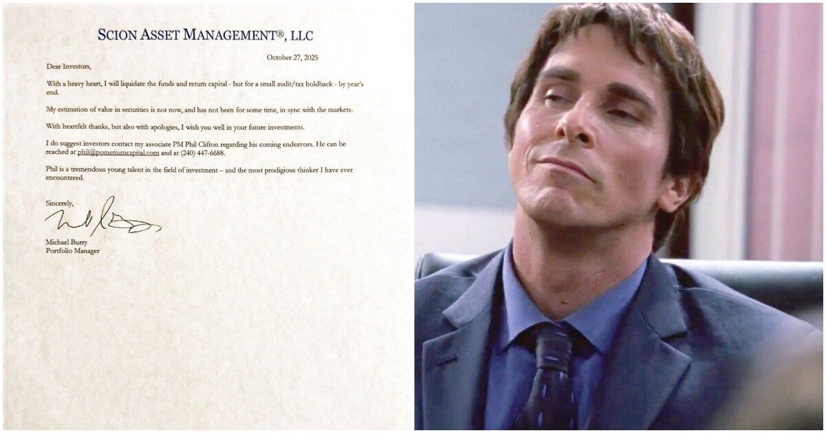 Michael Burry (La Grande Scommessa) chiude il suo fondo dopo l’allarme bolla dell’intelligenza artificiale Michael Burry (La Grande Scommessa) chiude il suo fondo dopo l’allarme bolla dell’intelligenza artificiale