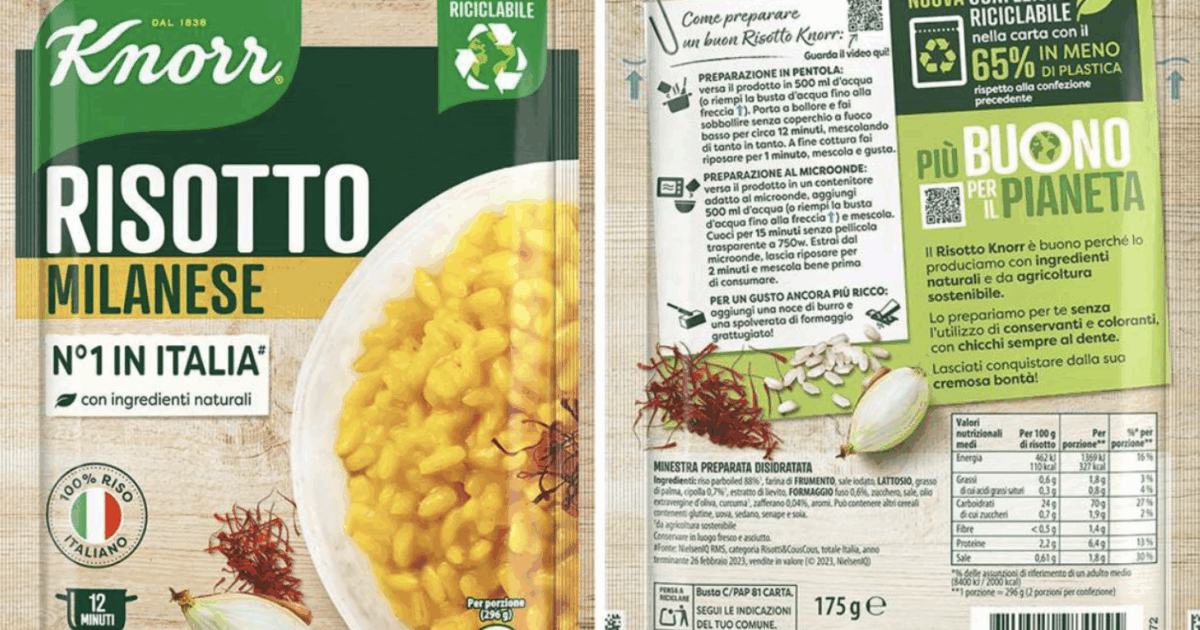 “Rischio pezzi di plastica e di metallo nel Risotto alla Milanese, non consumatelo”: ritirati dal mercato 5 lotti a marchio Knor “Rischio pezzi di plastica e di metallo nel Risotto alla Milanese, non consumatelo”: ritirati dal mercato 5 lotti a marchio Knor