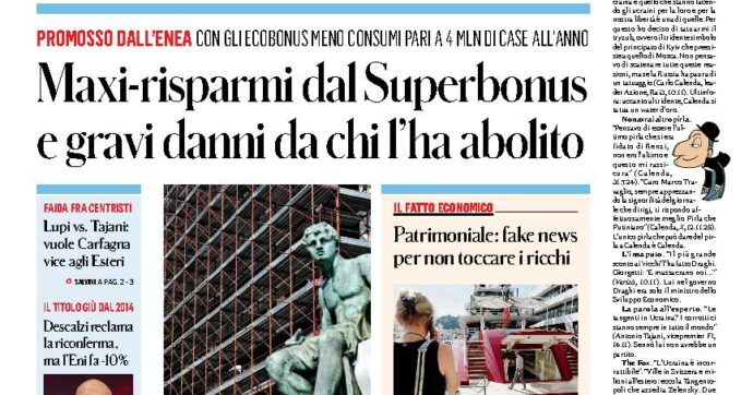 Maxi-risparmi dal Superbonus  e gravi danni  da chi l’ha abolito