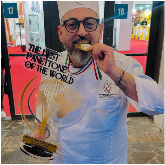 Il miglior panettone classico del mondo? È della pasticceria La Salernitana di Ardea: “Il segreto è l’uso dell’arancia, del limone e del mandarino”