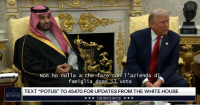 Copertina di Trump con Bin Salman, la giornalista chiede di Kashoggi e il presidente Usa insorge: “Abc dice fake news, non lo metta in imbarazzo”