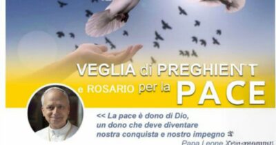 Copertina di Alla Farnesina si cerca la pace celeste con veglia e il Santo Rosario
