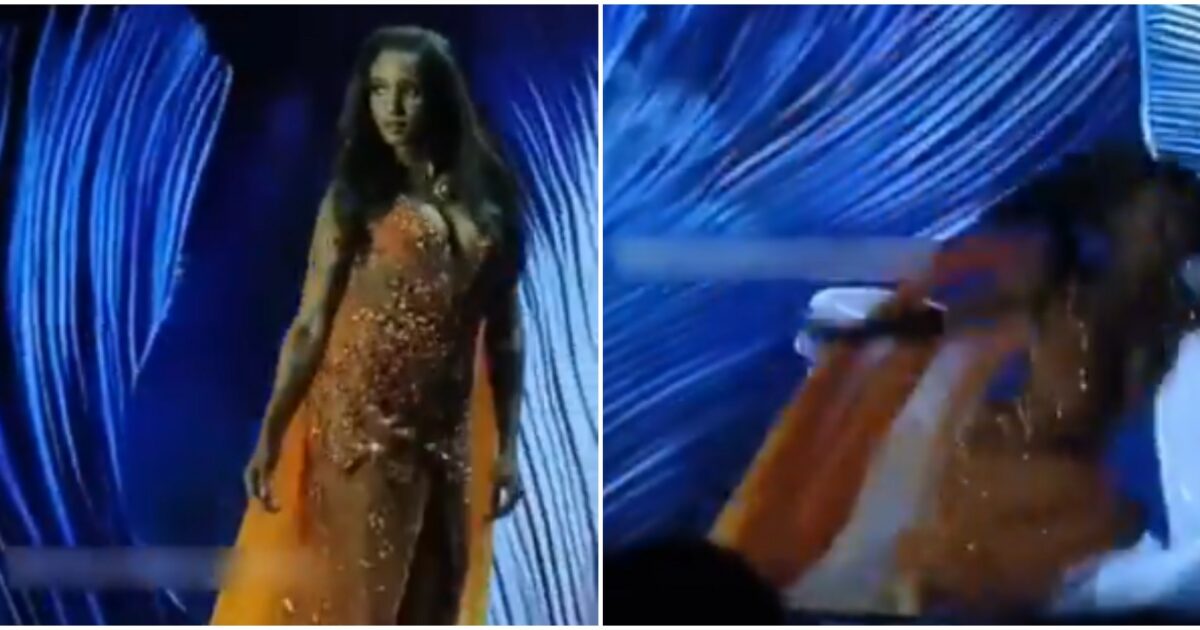 miss universo 2025 concorrente jamaicana sfila e cade dal palco dopo l8217incidente gabrielle henry 232 stata portata via in barella