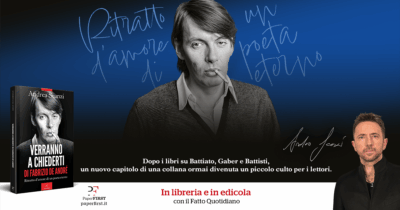 Copertina di Andrea Scanzi presenta ‘Verranno a chiederti di Fabrizio De André’, il suo nuovo libro edito da Paper First