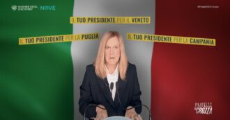 Copertina di Crozza-Meloni rimprovera Tajani: “Ricordati che sei il ministro degli Esteri, non il Gabibbo” – Video