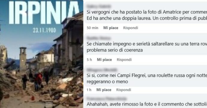 Foto di Amatrice usata per commemorare il terremoto dell’Irpinia, gaffe sui social del ministro Musumeci