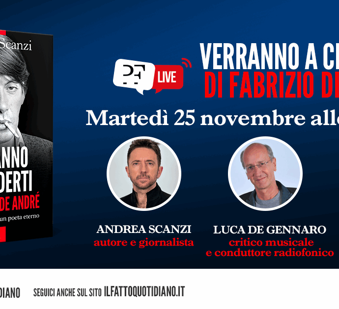 Verranno a chiederti di Fabrizo De André. Un dialogo tra Andrea Scanzi, Luca De Gennaro e Claudia Rossi