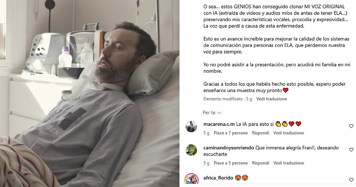 il miracolo dell8217ia che ha restituito la voce a un paziente con la sla analizzando pochi e brevi messaggi su whatsapp da Ilfattoquotidiano.it il miracolo dell8217ia che ha restituito la voce a un paziente con la sla analizzando pochi e brevi messaggi su whatsapp