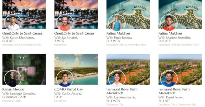 La nuova moda per gli ultra ricchi: allenamenti esclusivi con i campioni del tennis durante le vacanze nei resort